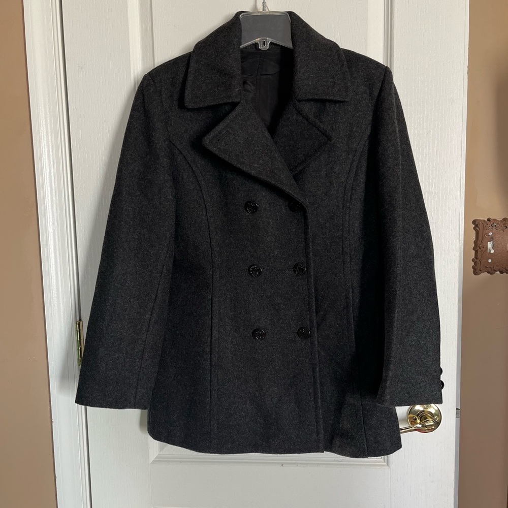 Women's Gray Double-Breasted Coat